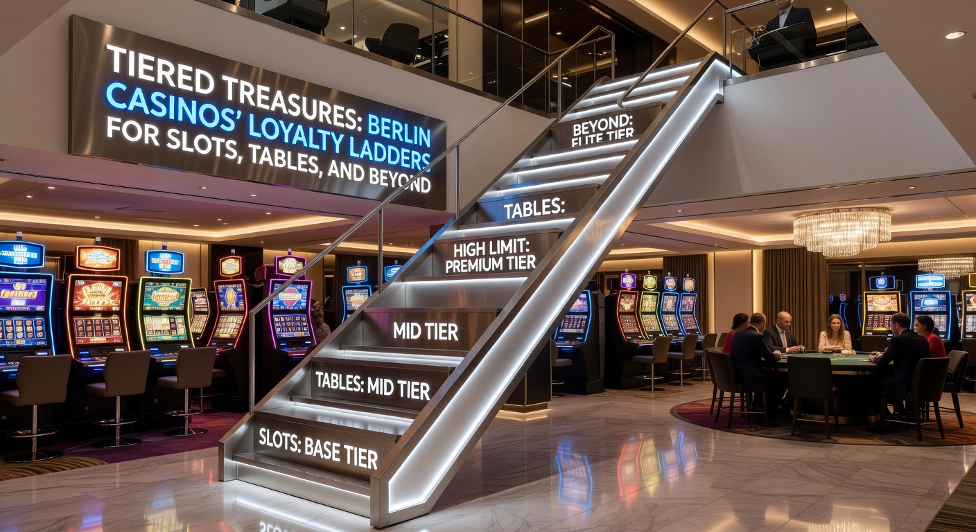 Treueprogramm-Stufen in einem Berliner Casino mit Slots und Tischen im Fokus